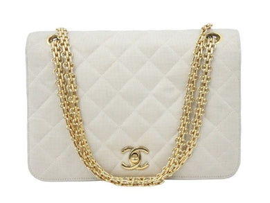 CHANEL シャネル マトラッセ チェーンショルダーバッグ 初期 ベージュ ココマーク ゴールド金具 ロゴ 中古 47526