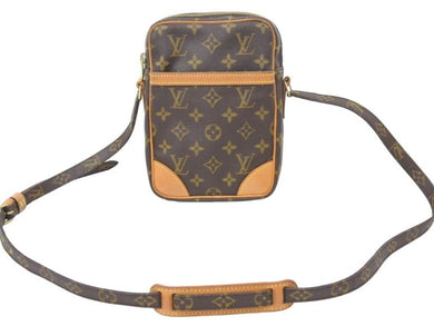LOUIS VUITTON ルイ・ヴィトン ダヌーブ ショルダーバッグ モノグラム ゴールド金具 ブラウン M45266 美品 中古 47540
