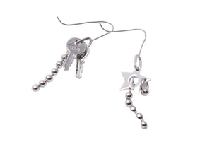 Christian Dior クリスチャンディオール ピアス キー スター シルバー鍵 星 ボールチェーン 美品 中古 47554