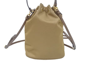 PRADA プラダ ショルダーバッグ 巾着バッグ 2WAYバッグ ヴェラ デュエット リナイロン ブラウン ゴールド金具 美品 中古 47559