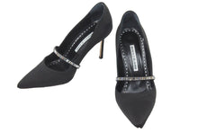 Load image into Gallery viewer, Manolo Blahnik マノロ ブラニク CRINA 36.5 LCRM 白 ホワイト スワロフスキー 中古 47577