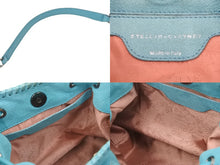 Load image into Gallery viewer, STELLA McCARTNEY ステラマッカートニー ショルダーバッグ 巾着バッグ チェーン ポリエステル ターコイズブルー 美品 中古 47581