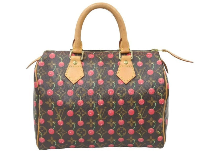 LOUIS VUITTON ルイ・ヴィトン モノグラム チェリー スピーディ 25 ハンドバッグ ブラウン キャンバス ロゴ M95009 美品 中古 47583
