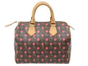 LOUIS VUITTON ルイ・ヴィトン モノグラム チェリー スピーディ 25 ハンドバッグ ブラウン キャンバス ロゴ M95009 美品 中古 47583