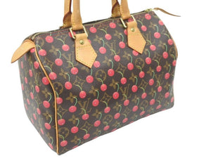 LOUIS VUITTON ルイ・ヴィトン モノグラム チェリー スピーディ 25 ハンドバッグ ブラウン キャンバス ロゴ M95009 美品 中古 47583