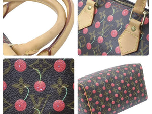 LOUIS VUITTON ルイ・ヴィトン モノグラム チェリー スピーディ 25 ハンドバッグ ブラウン キャンバス ロゴ M95009 美品 中古 47583