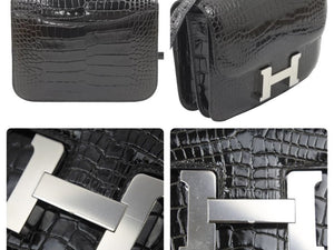 未使用 HERMES エルメス ショルダーバッグ ミニ コンスタンス3 グラファイト A刻印 中古 47589