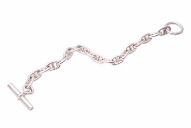 HERMES エルメス シェーヌダンクル 18コマ ブレスレット 61.9g MM シルバー 925 アクセサリー 美品 中古 47596