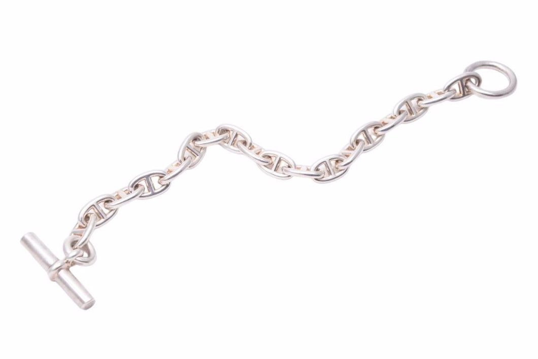 HERMES エルメス シェーヌダンクル 18コマ ブレスレット 61.9g MM シルバー 925 アクセサリー 美品 中古 47596