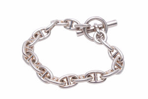 HERMES エルメス シェーヌダンクル 18コマ ブレスレット 61.9g MM シルバー 925 アクセサリー 美品 中古 47596