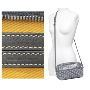 GOYARD ゴヤール Cap Vert カップヴェールPM ショルダーバッグ 斜めがけバッグ レザー PVC グレー シルバー金具 美品 中古 47656