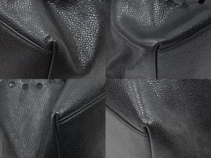 CHANEL シャネル キャビアスキンパンチングココマークショルダーバッグ 巾着 ブラック ゴールド金具 美品 中古 47685