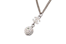 Load image into Gallery viewer, CHANEL シャネル ココマーク ミラーボールネックレス シルバー レディース チェーン ラインストーン 08V 5g 美品 中古 47746