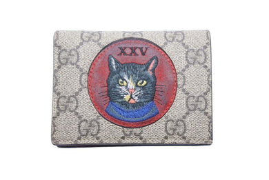 GUCCI グッチ 二つ折り財布 コピーキャット GGスプリーム 499380 9F28G 9753 ゴールド金具 美品 中古 47759 
