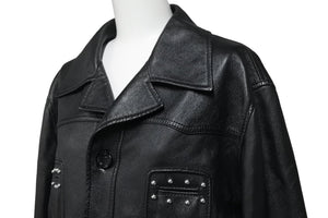 CELINE セリーヌ ライダースジャケット 20AW スタッズ レザージャケット ブラック サイズ50 2E686269LL 中古 47761