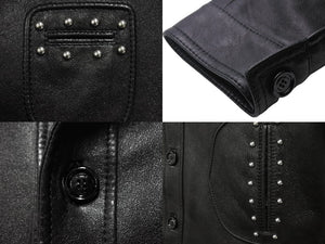 CELINE セリーヌ ライダースジャケット 20AW スタッズ レザージャケット ブラック サイズ50 2E686269LL 中古 47761