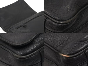 GIANNI VERSACE ジャンニヴェルサーチ ショルダーバッグ 肩掛けバッグ レザー ブラック シルバー金具 良品 中古 47774