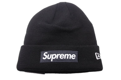 Supreme シュプリーム NEWERA ニューエラ ビーボックスロゴ ニット帽 ニー CHINA製 アクリル ブラック ホワイト 美品 中古 47780 