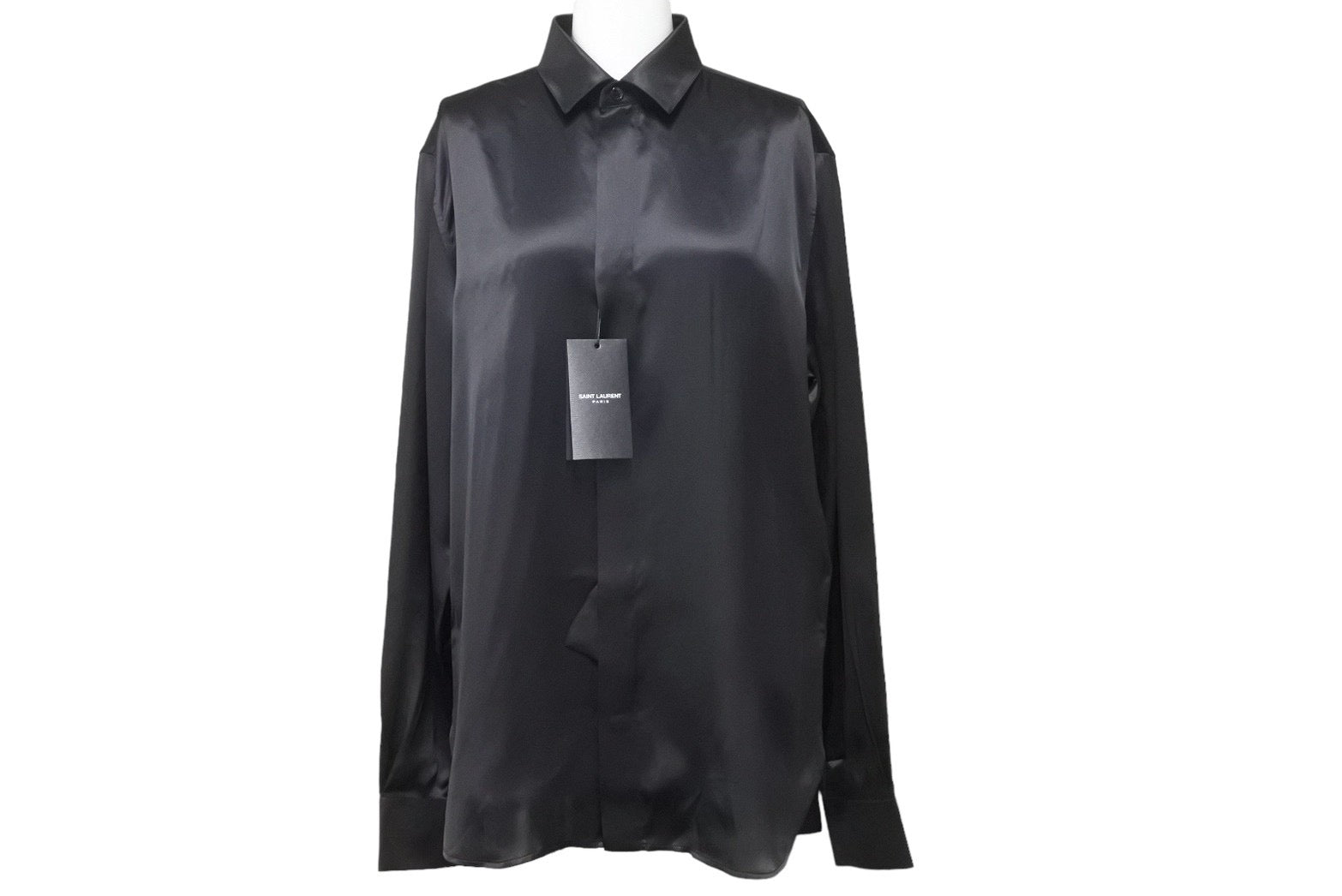 紳士に★Saint Laurent Tシャツ ブラック オ−ガニックコットン SAINT LAURENT(サンローラン) / 2022年モデル/長袖Tシャツ/L
