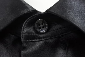極美品 SAINT LAURENT サンローラン シルク 長袖シャツ ブラック トップス 01SN 646850 サイズ36 中古 47784