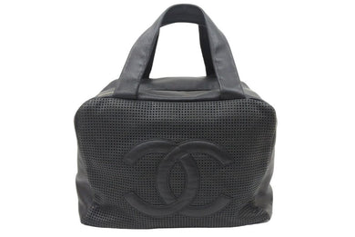 CHANEL シャネル ココマーク ハンドバッグ ミニボストンバッグ キャビアスキン 9番台 ブラック シルバー金具 美品 中古 47792