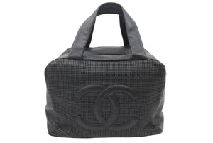 CHANEL シャネル ココマーク ハンドバッグ ミニボストンバッグ キャビアスキン 9番台 ブラック シルバー金具 美品 中古 47792