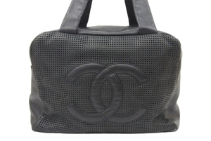 CHANEL シャネル ココマーク ハンドバッグ ミニボストンバッグ キャビアスキン 9番台 ブラック シルバー金具 美品 中古 47792