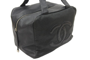 CHANEL シャネル ココマーク ハンドバッグ ミニボストンバッグ キャビアスキン 9番台 ブラック シルバー金具 美品 中古 47792