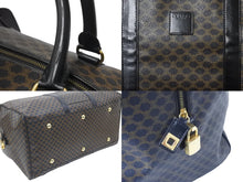 Load image into Gallery viewer, CELINE セリーヌ ボストンバッグ45 ハンドバッグ オールドセリーヌ マカダム ヴィンテージ ブラック PVC レザー 良品 中古 47820