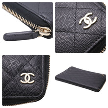 Load image into Gallery viewer, 極美品 CHANEL シャネル ココマーク マトラッセ カードケース 名刺入れ 6番台 キャビアスキン ブラック 中古 47847