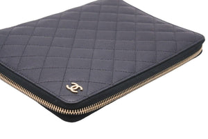 極美品 CHANEL シャネル ココマーク マトラッセ カードケース 名刺入れ 6番台 キャビアスキン ブラック 中古 47847