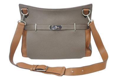 エルメス HERMES ジプシエール34 □P刻 エトゥープ ゴールド シルバー金具 ショルダーバッグ 良品 中古 47848