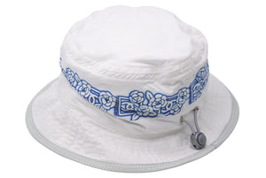 CHANEL シャネル スポーツライン ココマーク カメリア バケットハット ポリエステル ホワイト ブルー グレー M 美品 中古 47851