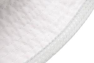 CHANEL シャネル スポーツライン ココマーク カメリア バケットハット ポリエステル ホワイト ブルー グレー M 美品 中古 47851