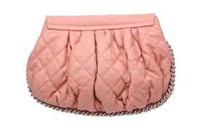 極美品 CHANEL シャネル マトラッセ チェーンアラウンド ショルダーバッグ 15番台 ラムスキン サーモンピンク シルバー 中古 47858