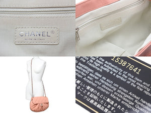 極美品 CHANEL シャネル マトラッセ チェーンアラウンド ショルダーバッグ 15番台 ラムスキン サーモンピンク シルバー 中古 47858