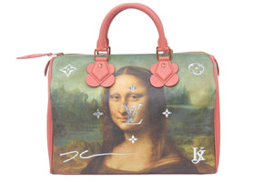 新品同様 LOUIS VUITTON ルイヴィトン モナリザ スピーディ30 ボストンバッグ マスターズコレクション M43372 ピンク 中古 47861