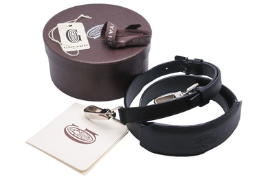 GOYARD ゴヤール 38190496800 ショルダーストラップ レザーストラップ ブラック シルバー金具 美品 中古 47871