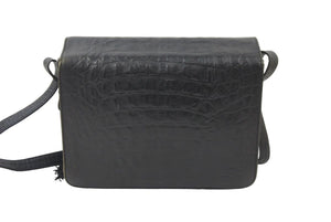 GIANNI VERSACE ジャンニヴェルサーチ ショルダーバッグ 肩掛けバッグ レザー ブラック シルバー金具 良品 中古 47879