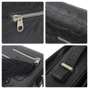 GIANNI VERSACE ジャンニヴェルサーチ ショルダーバッグ 肩掛けバッグ レザー ブラック シルバー金具 良品 中古 47879