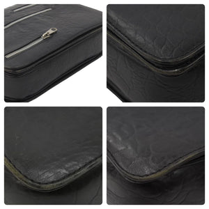 GIANNI VERSACE ジャンニヴェルサーチ ショルダーバッグ 肩掛けバッグ レザー ブラック シルバー金具 良品 中古 47879
