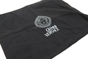 GIANNI VERSACE ジャンニヴェルサーチ ショルダーバッグ 肩掛けバッグ レザー ブラック シルバー金具 良品 中古 47879