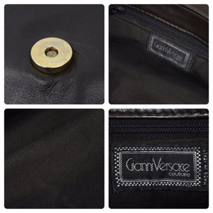 GIANNI VERSACE ジャンニヴェルサーチ ショルダーバッグ 肩掛けバッグ ヴィンテージ レザー ブラウン ゴールド金具 良品 中古 47889