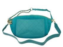CHANEL Pharrell Williams シャネル ファレルウィリアムズ CCウエストバッグ コレクション 27番台 ターコイズ 美品 中古 47919 正規品