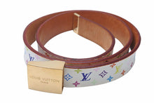 Load image into Gallery viewer, LouisVuitton ルイヴィトン サンチュール ベルト M9270U LB1004 ホワイト マルチカラー ゴールド金具 サイズ90/36 中古 47921