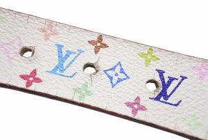 LouisVuitton ルイヴィトン サンチュール ベルト M9270U LB1004 ホワイト マルチカラー ゴールド金具 サイズ90/36 中古 47921