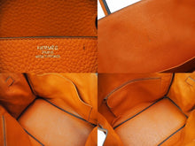 Load image into Gallery viewer, HERMES エルメス BIRKIN バーキン35 オレンジ シルバー金具 トゴ ハンドバッグ □R刻印 中古 47947 正規品