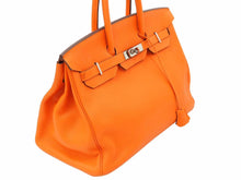 Load image into Gallery viewer, HERMES エルメス BIRKIN バーキン35 オレンジ シルバー金具 トゴ ハンドバッグ □R刻印 中古 47947 正規品