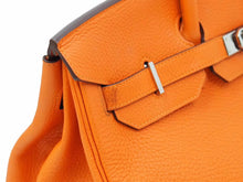 Load image into Gallery viewer, HERMES エルメス BIRKIN バーキン35 オレンジ シルバー金具 トゴ ハンドバッグ □R刻印 中古 47947 正規品