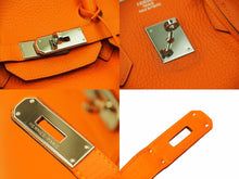 Load image into Gallery viewer, HERMES エルメス BIRKIN バーキン35 オレンジ シルバー金具 トゴ ハンドバッグ □R刻印 中古 47947 正規品